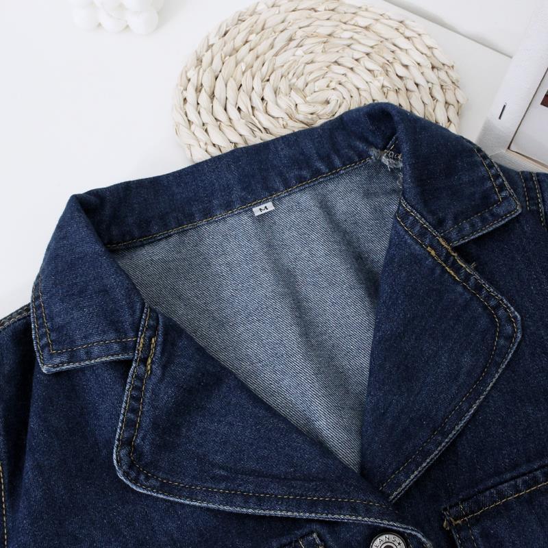 Vintage Blue Denim Dress Women Spring Turn-down Collar Long Dress Female Single Breasted Belt Jeans Ladies A-Line Dress