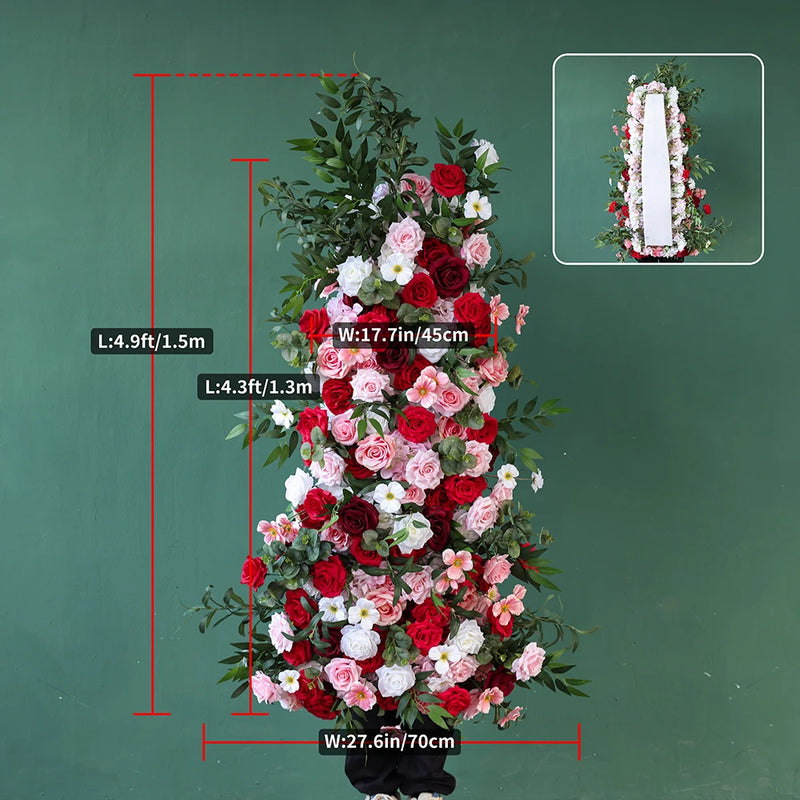 Party Decorations Customized Pink Greenery Artificial Rose Hydrangea Flower Arrangement Event Backdrop Props valentine's day