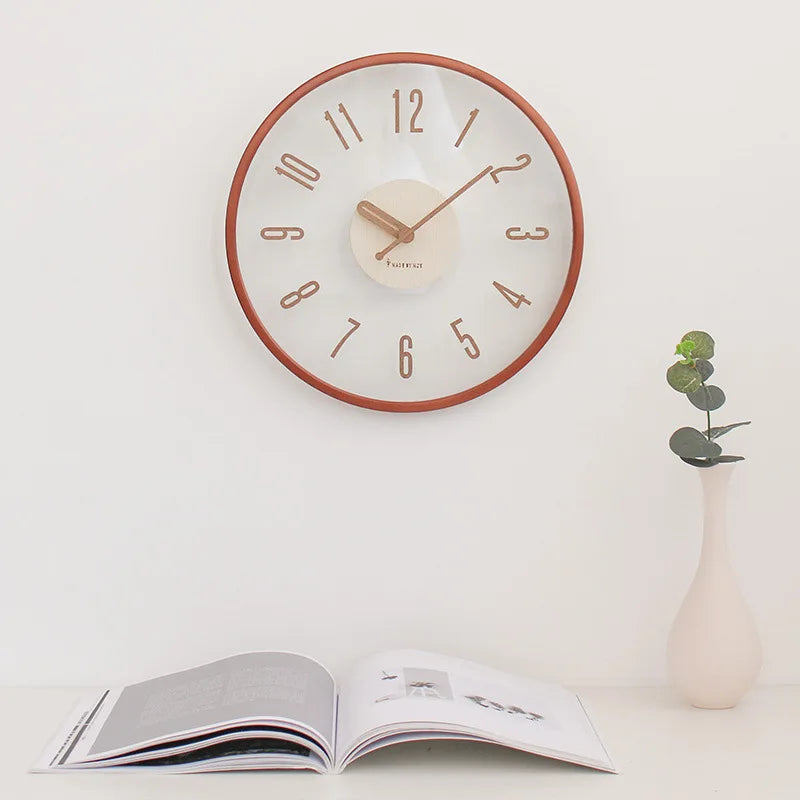 Simple clock wall clock Living room net red Modern cream transparent clock