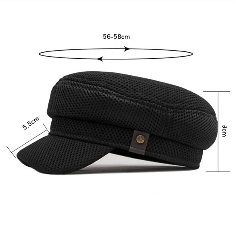 Summer mesh Cap Military Hat Flat Hats Male Female Army Sun Hat