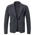 Spring Autumn Casual Outerwear Mens Knitted Buttoned Lapel Suit Jackets Men Coats