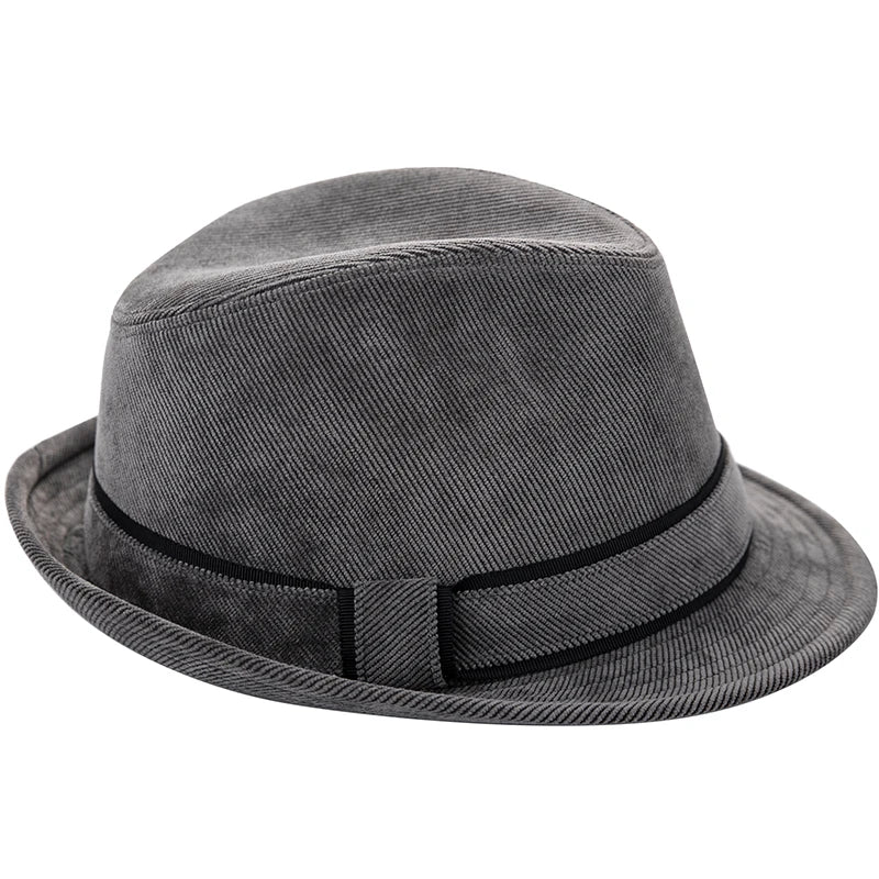 Wide Brim Denim Fedora Hats For Women Men Black Jazz Trilby Panama Hat Gentleman