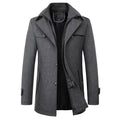 Winter Men's Woolen Windbreaker Coat Trench Slim Fit Business Casual  Wool Jacket