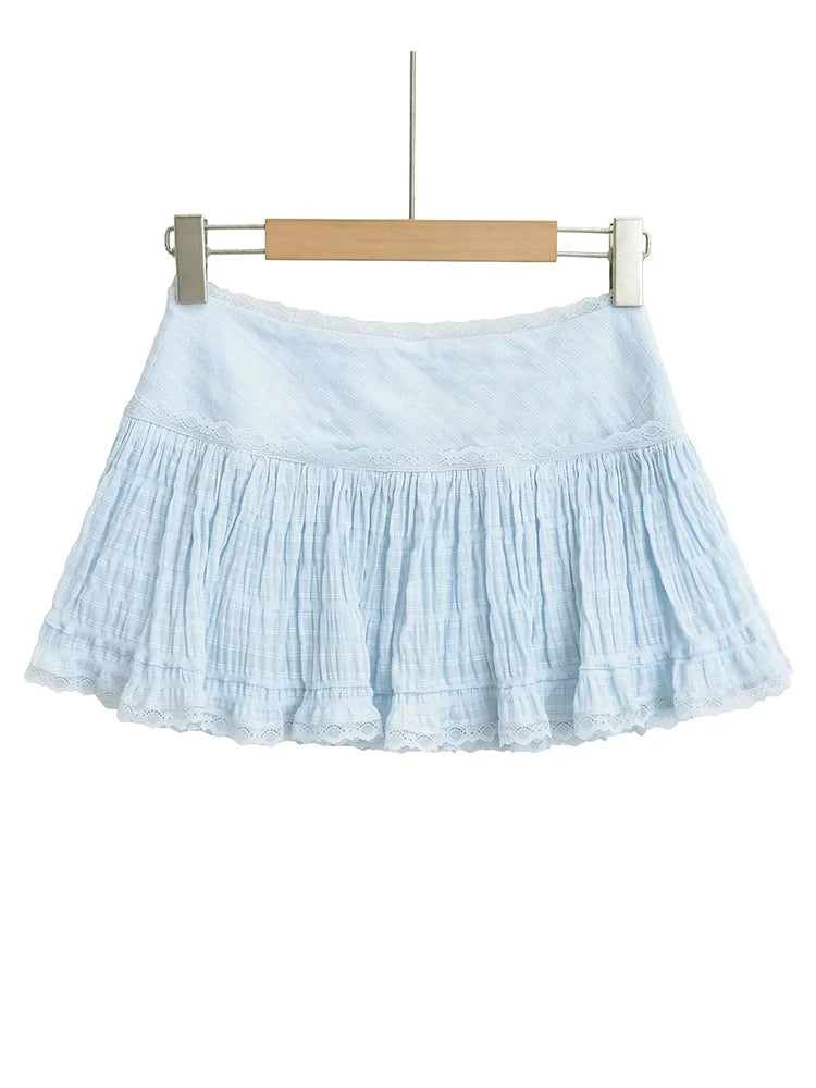 Women Sweet Lace Patchwork Mini Skirt  Short Skirts