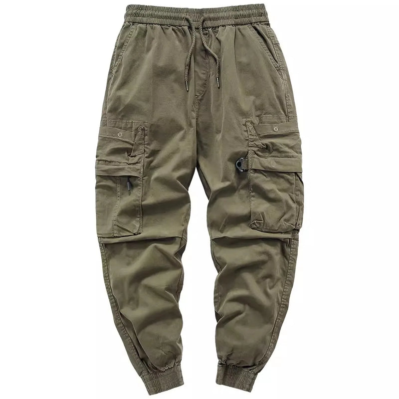 Autumn Cargo Pants Men Military Multi Pockets Casual Pants Hip Hop Streetwear Cotton Trousers Elastic Waist