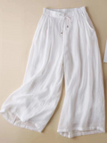 Trousers Women Summer High Waist Solid Casual Loose Wide Leg Pants Pantalon