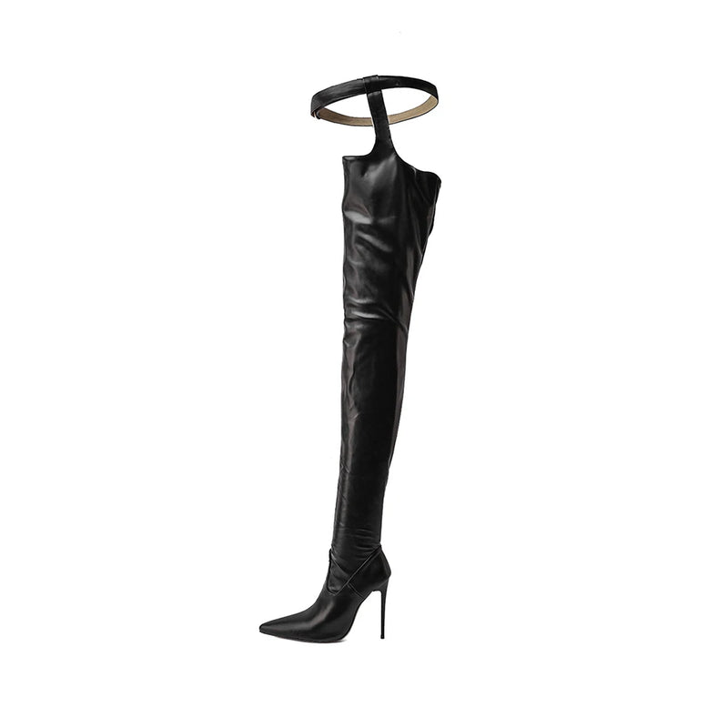 Women Over Knee High Stripper Boots High Heels Dance Girl Slouch Shoes