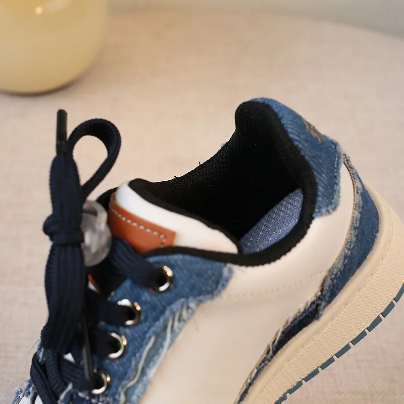 Spring Children Shoes Leather Denim Kids Casual Shoes Non-slip Boys Sneakers