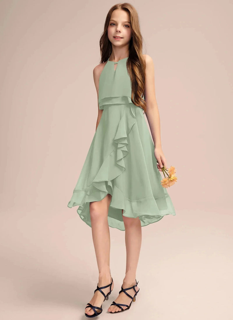 Bridesmaid Dress With Cascading Ruffles Evening Dress