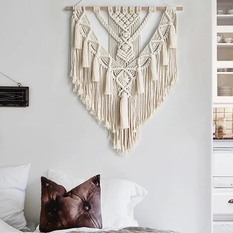 Macrame Woven Wall Hanging Boho Home Chic Bohemian Geometric Art Decor