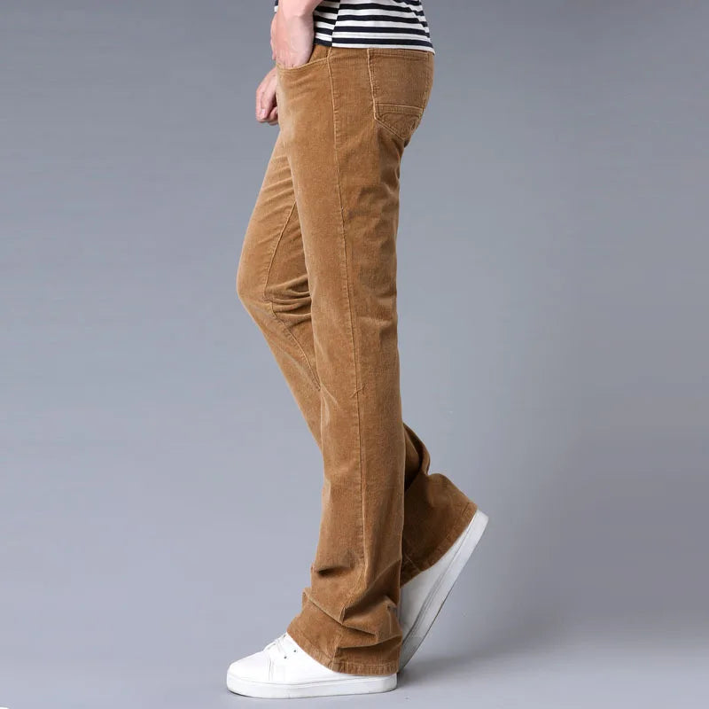 Men Autumn Spring Corduroy Pants Male Casual Flares Trousers