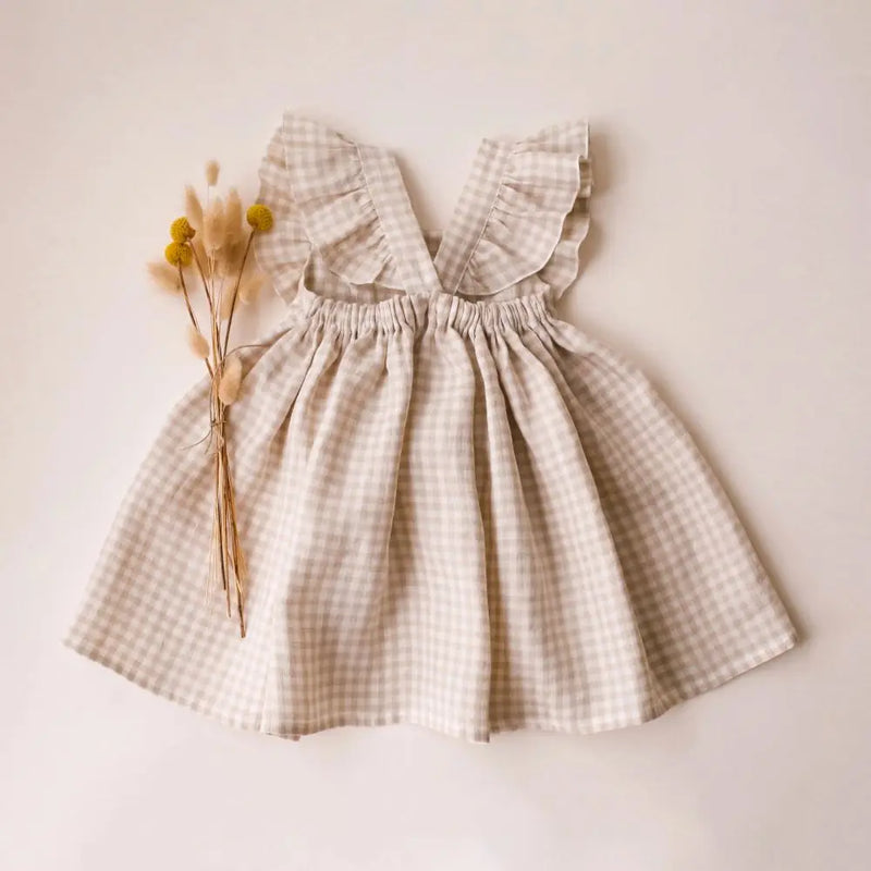 Girl Dresses Summer Linen Cotton Baby Girl Holiday Clothes Baby Girl Beach Dress