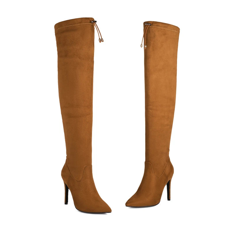 Boots Spike High Heels Zipper Women Shoes Over-the-knee Thigh Boot