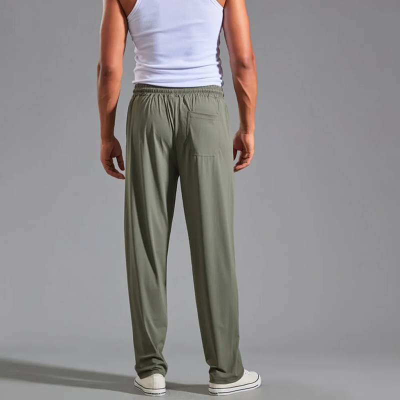 Men Leisure Drawstring Pants Solid Ankle-Length Trouser Mens Casual Sweatpants