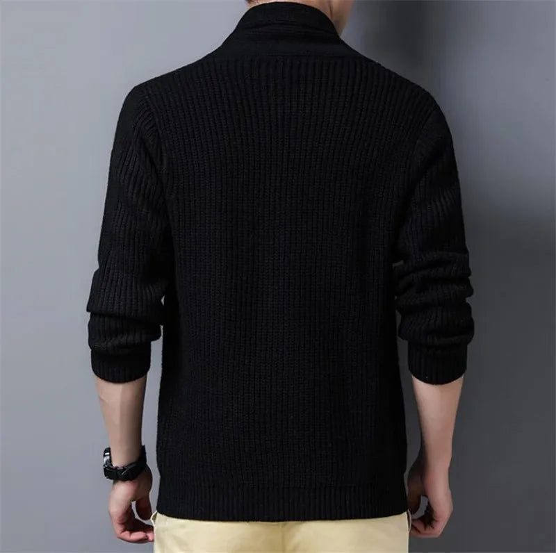 Winter Cardigan Male Thicken Warm Cashmere Winter Sweater Men Clothing Outwear Business Casual Knitwear