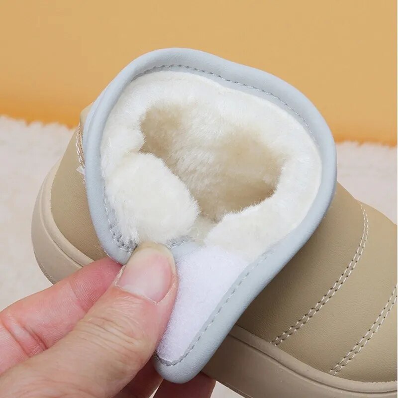 Winter Baby Boots Leather Warm Plush Girls Ankle Boots Soft Sole Boys Cotton Shoes Toddler Infant Shoes