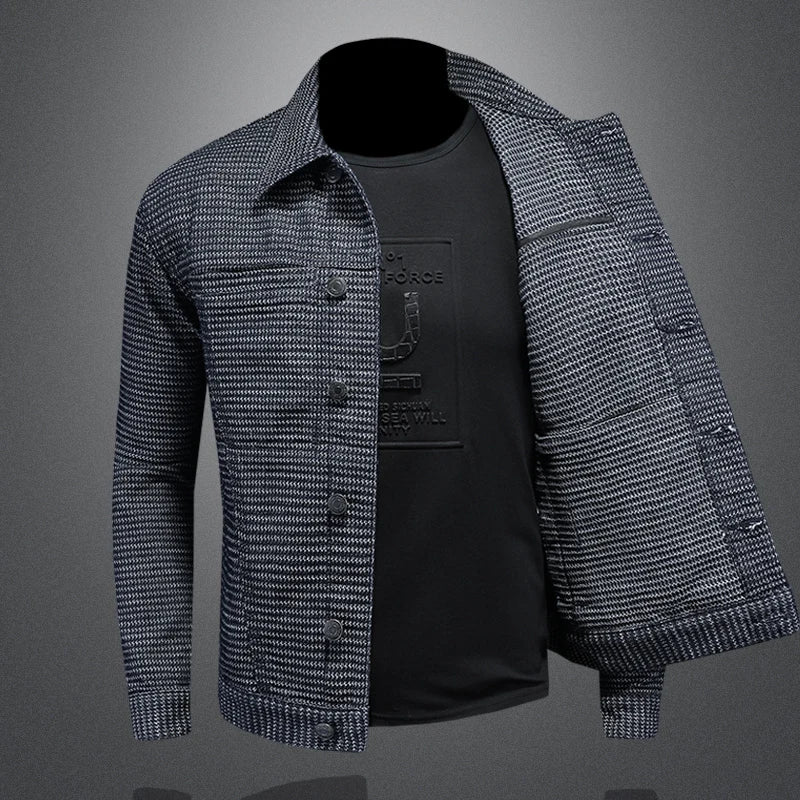 Casual Custom Denim Fabric Jacket Top Men Spring