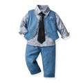 Children Floral Bowtie Shirts vest trousers Toddler Boy Formal Suit Kids Clothing Sets