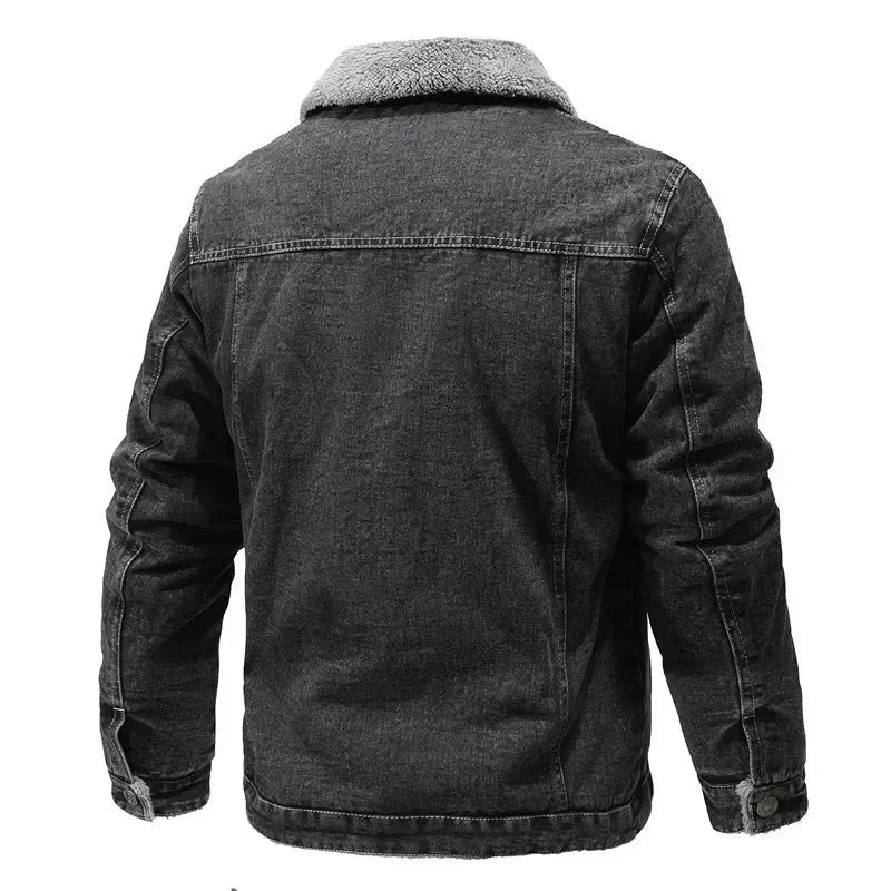 Winter Men's Jacket Thickened Denim Jacket Warm Men's Cotton Padded Jacket Down Jacket