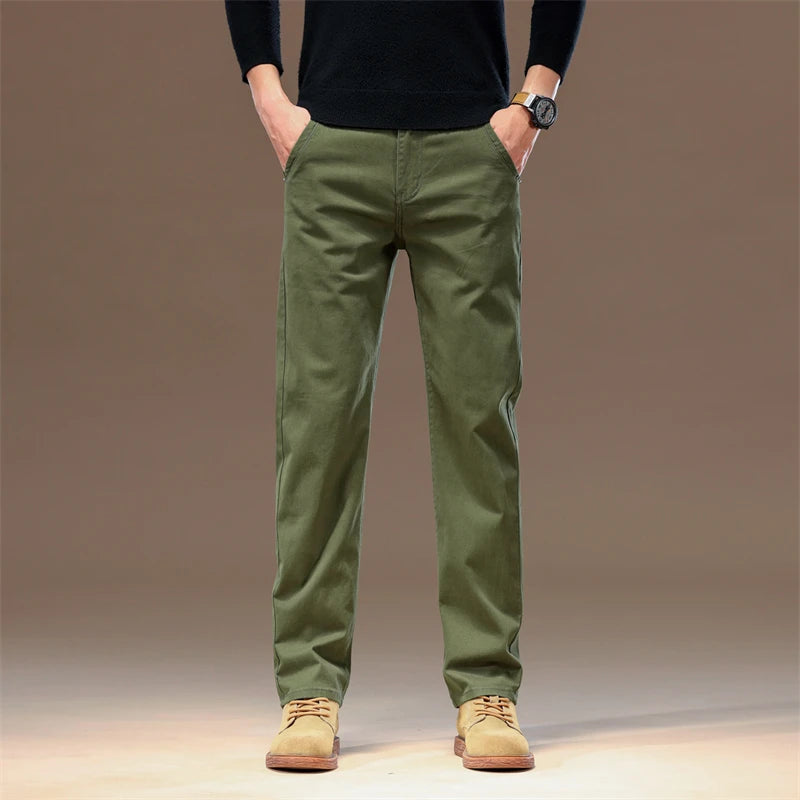 Casual Pants Men Autumn Simple and Versatile Comfortable Slim Straight Pants