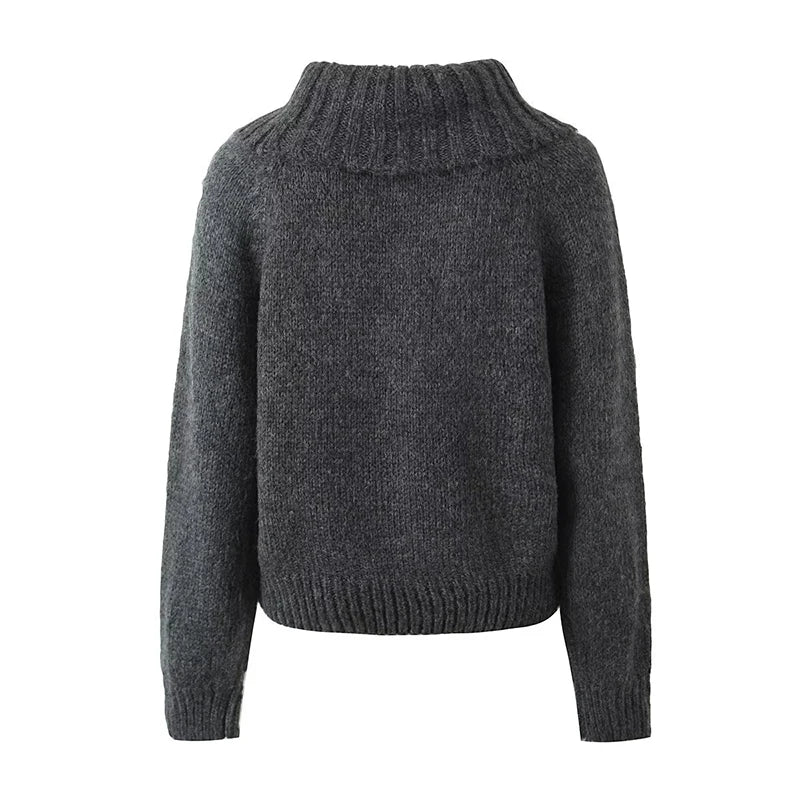 Autumn Women Off Shoulder Pullover Sweater Casual Loose Jumper