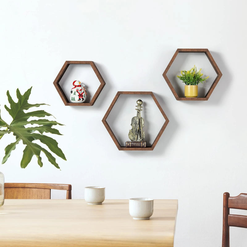 Shelving wall hanging Wooden hexagonal frame living room wall decoration wall hanging frame