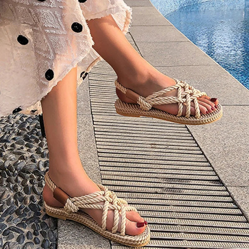 Sandals Woman Shoes Braided Rope with Traditional Creativity Sandals Women Summer