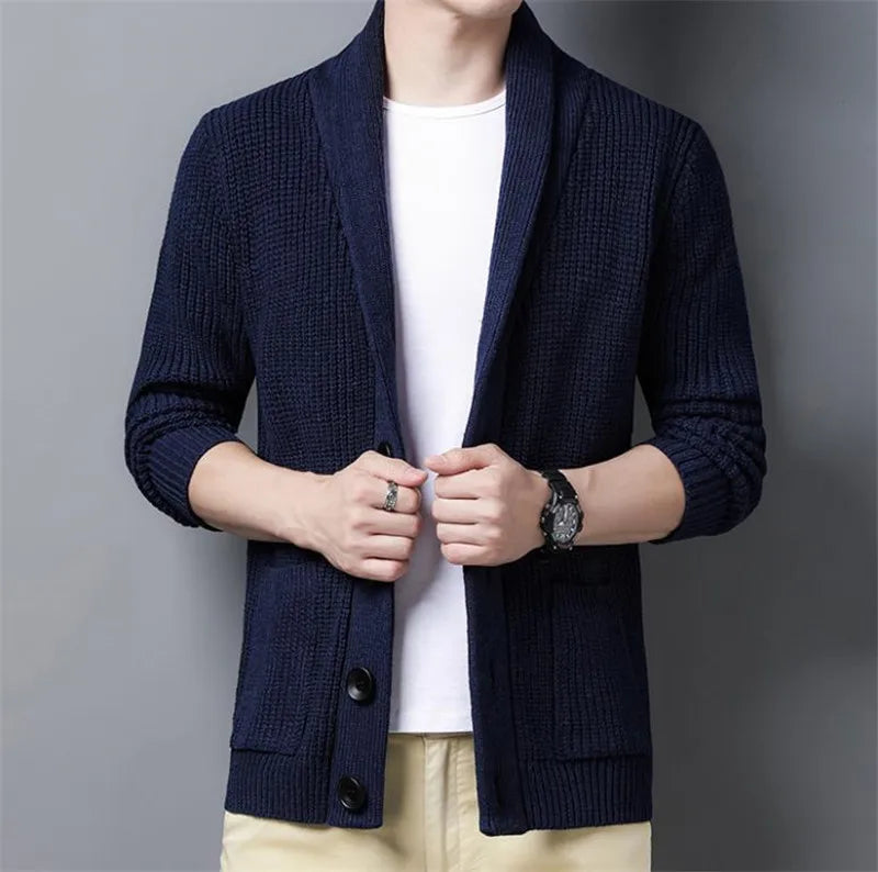 Winter Cardigan Male Thicken Warm Cashmere Winter Sweater Men Clothing Outwear Business Casual Knitwear