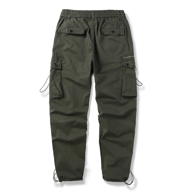 Men Cargo Pants Multi-pockets Solid Overalls Outdoor Man Trousers Casual Pants