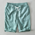 Pure Linen Shorts Men Summer Solid White Loose Holiday Shorts Man Casual Shorts