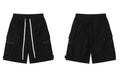 Cargo Shorts Streetwear Side Multi Zipper Pocket Baggy Track Shorts Men Loose Cotton Short Trousers