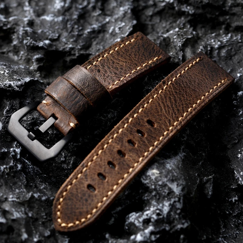 Handmade Genuine Leather Watchband Thickened First Layer Leather Vintage Thickened Men's