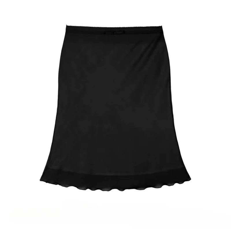 Women's Tulle Skirts Summer Retro Slimming Mini Mermaid Skirt Female Clothing