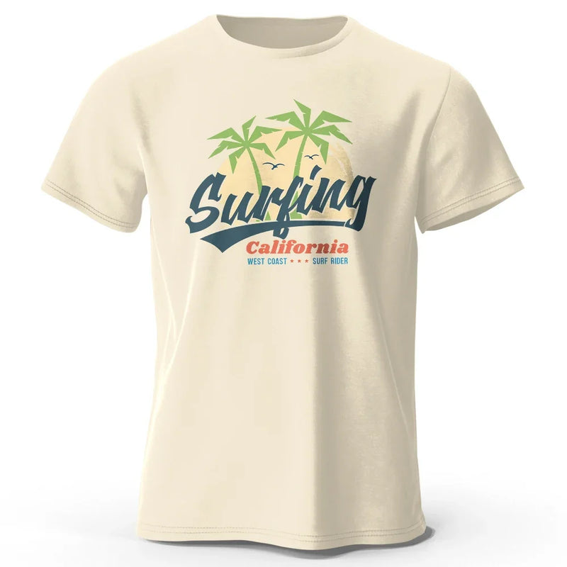 Surfing California Men's T-Shirt Tops Tees for Holiday