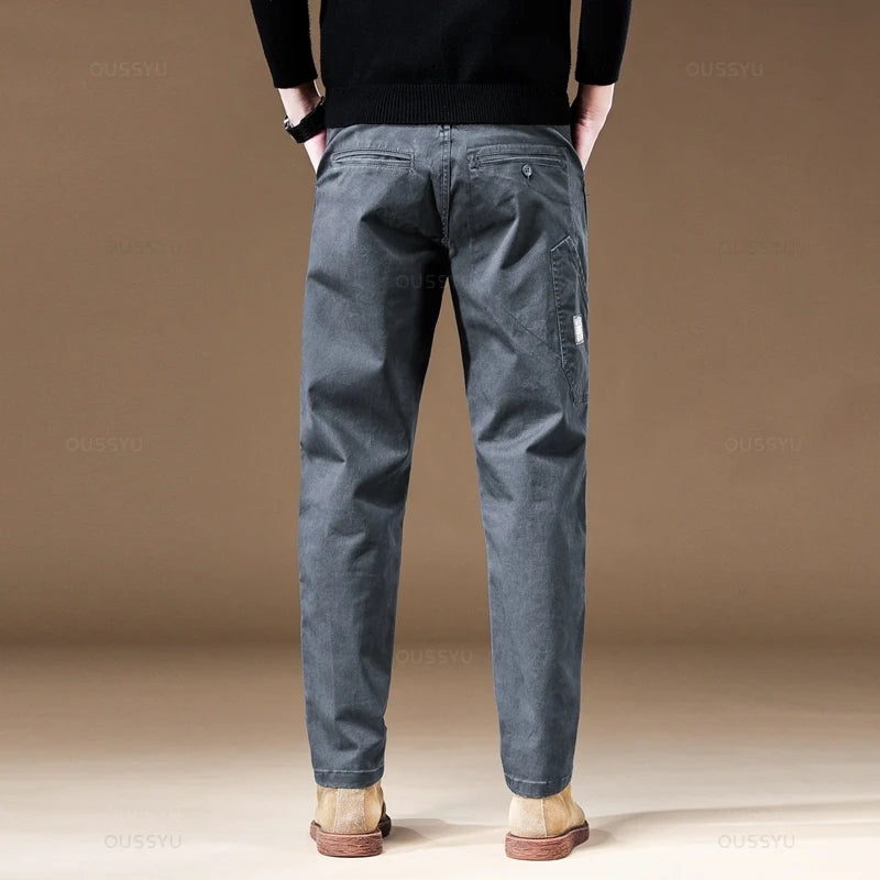 Men's Cargo Pants Solid Wear Casual Pant Wide Trousers