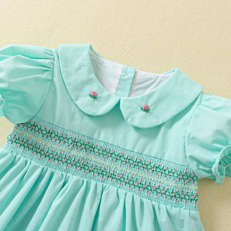 Baby Girls Party Dresses With Smocking Toddler Girl Cotton Dress Children Summer Clothing