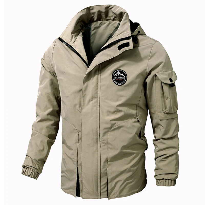 Spring Autumn Tactical Jacket Men Solid Waterproof Removable Hooded Jackets Military Outdoor Windbreaker