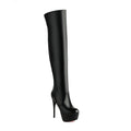 High Heels Women Round Toe Platform Soft Stretch Over-the-knee Long Boots Ladies Shoes