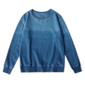 Vintage Gradient Sweatshirt Men New Spring Autumn Combed Cotton Indigo Sweatshirt Pullover Tops