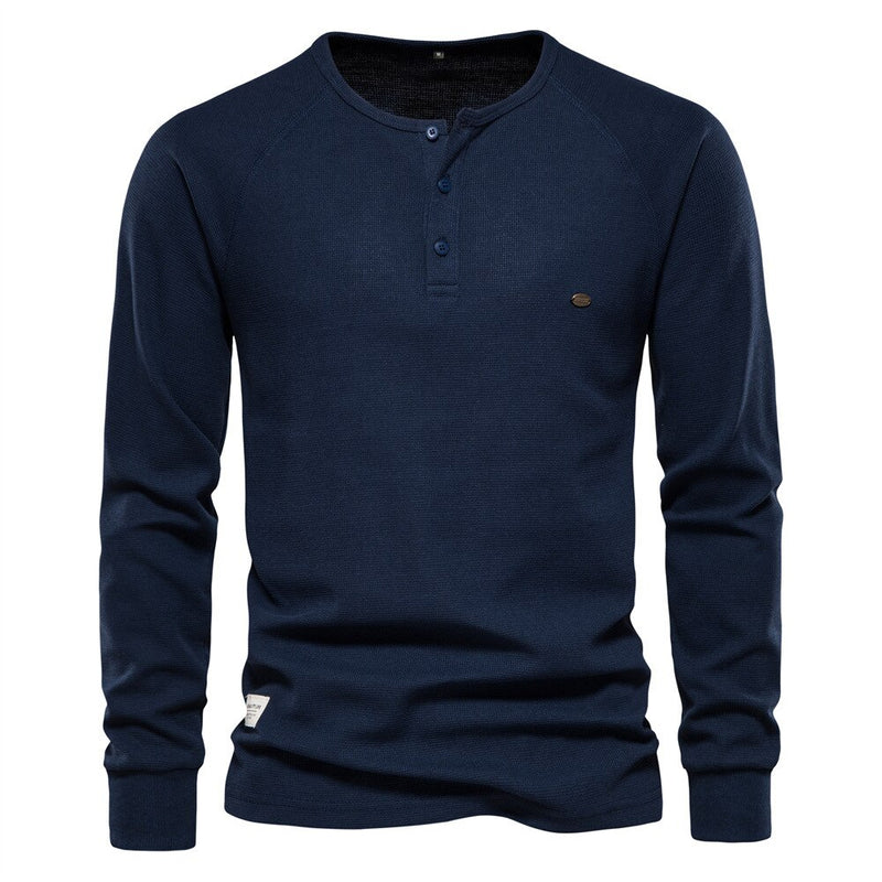 Men New Autumn Pullover Soft Sweater Mens Pure O-Neck Sweaters Button Pullovers Warm Slim Fit Male Clothing