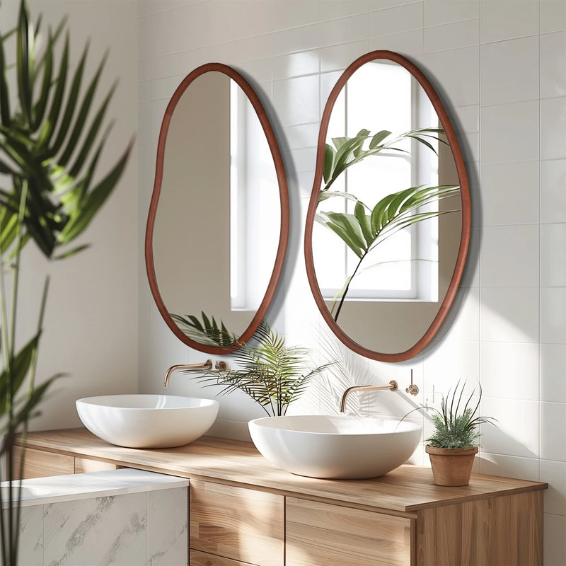 Wall Mirror Decorative Large Accent Mirror Vanity with Solid Wooden Frame