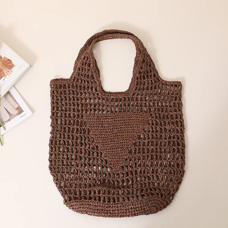 woven bag shoulder tote woven bag portable beach bag Casua