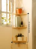 Floating Wall Shelf Wood Triangle Corner Display Stand Home Decoration Wall Hanging Decor