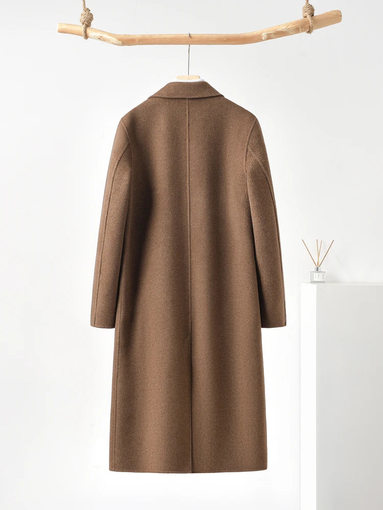 Men Coat Wool Winter Thickened Outerwear Coat Double Breasted Trench Coat