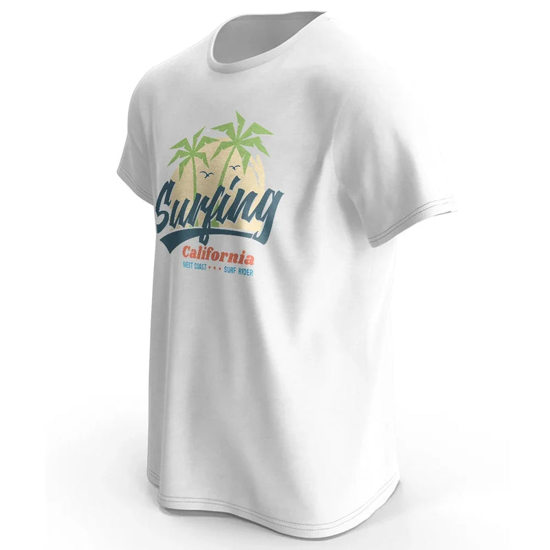 Surfing California Men's T-Shirt Tops Tees for Holiday