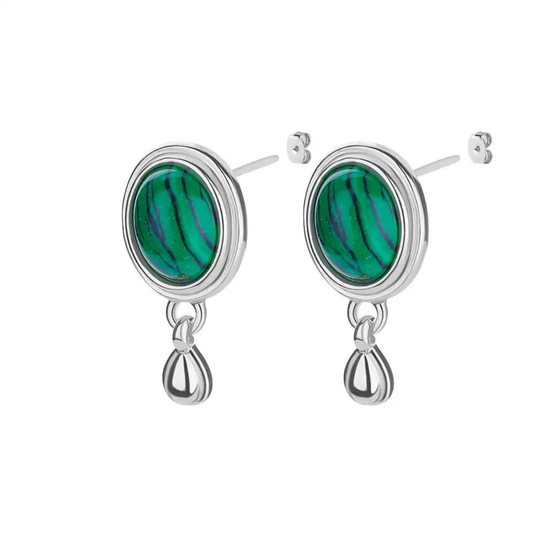 Oval Water Drop Stud Earrings For Women Stainless Steel Earring Female