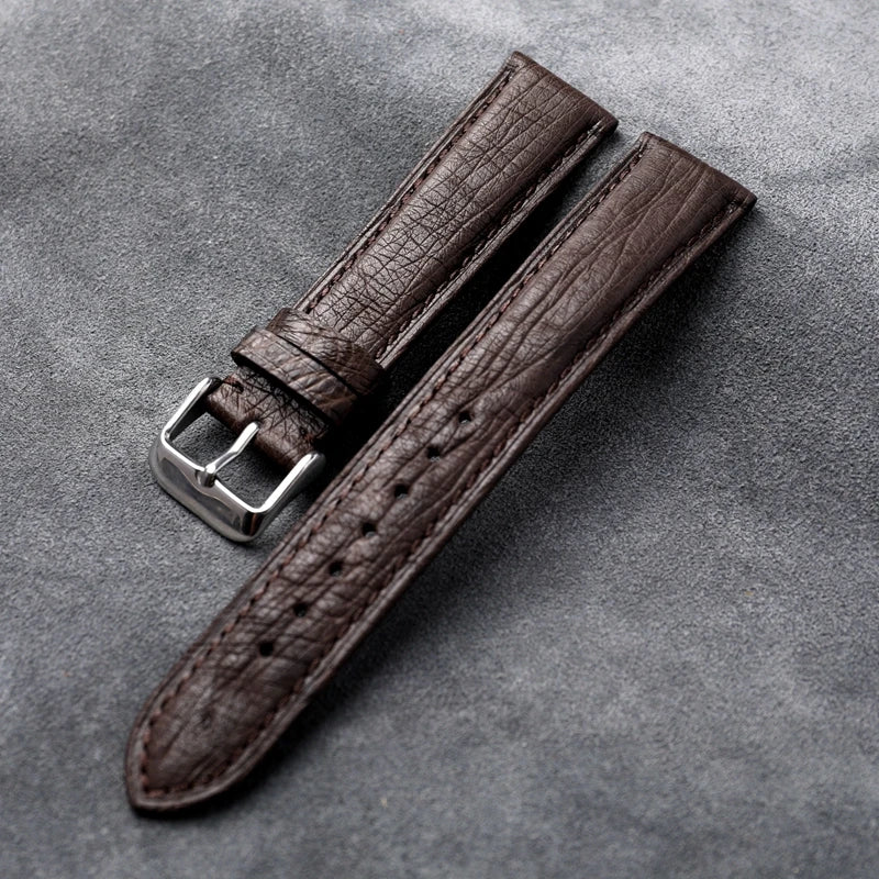 Handmade South African Ostrich Leather Watchband Vintage Men's High Grade Genuine Leather Strap