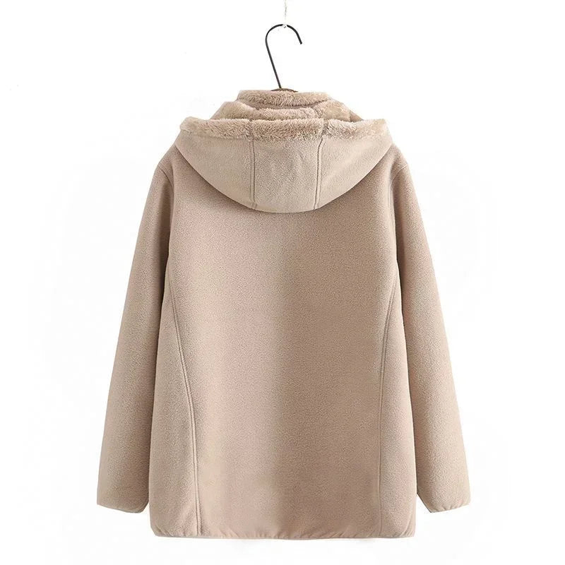 Sweatshirts Hoodies Jacket Women Polar Fleece Coats Zipper-up Casual Tops Female Warm Overcoat