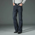 Men Boutique Flared Jeans High Waisted Elastic Loose Casual Pants