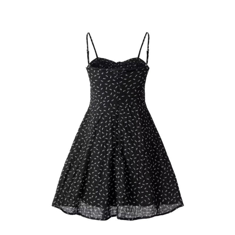 Elegant Women's Dress spaghetti strap chic party elegant Dresses summer black Flora Dress